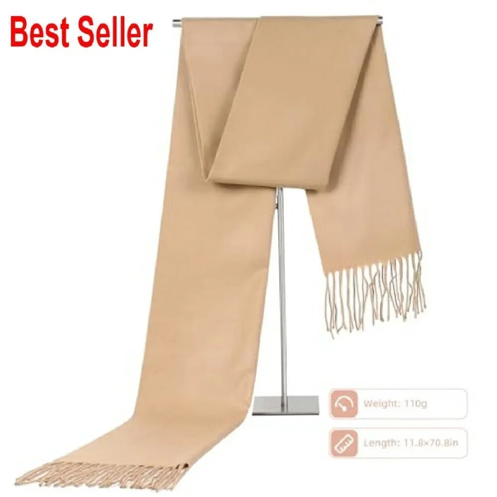 Cashmere Feel Winter Scarf Large Pashmina Shawl Wrap Elegant Classic